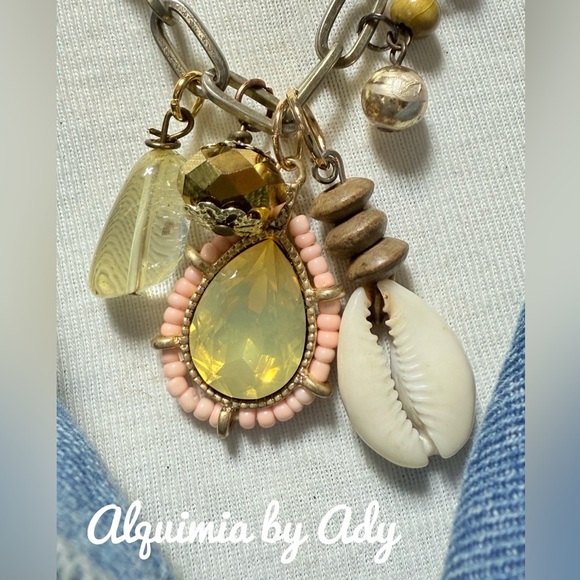 Bohemian Multi-Color Beaded Necklace citrine - Picture 8 of 9
